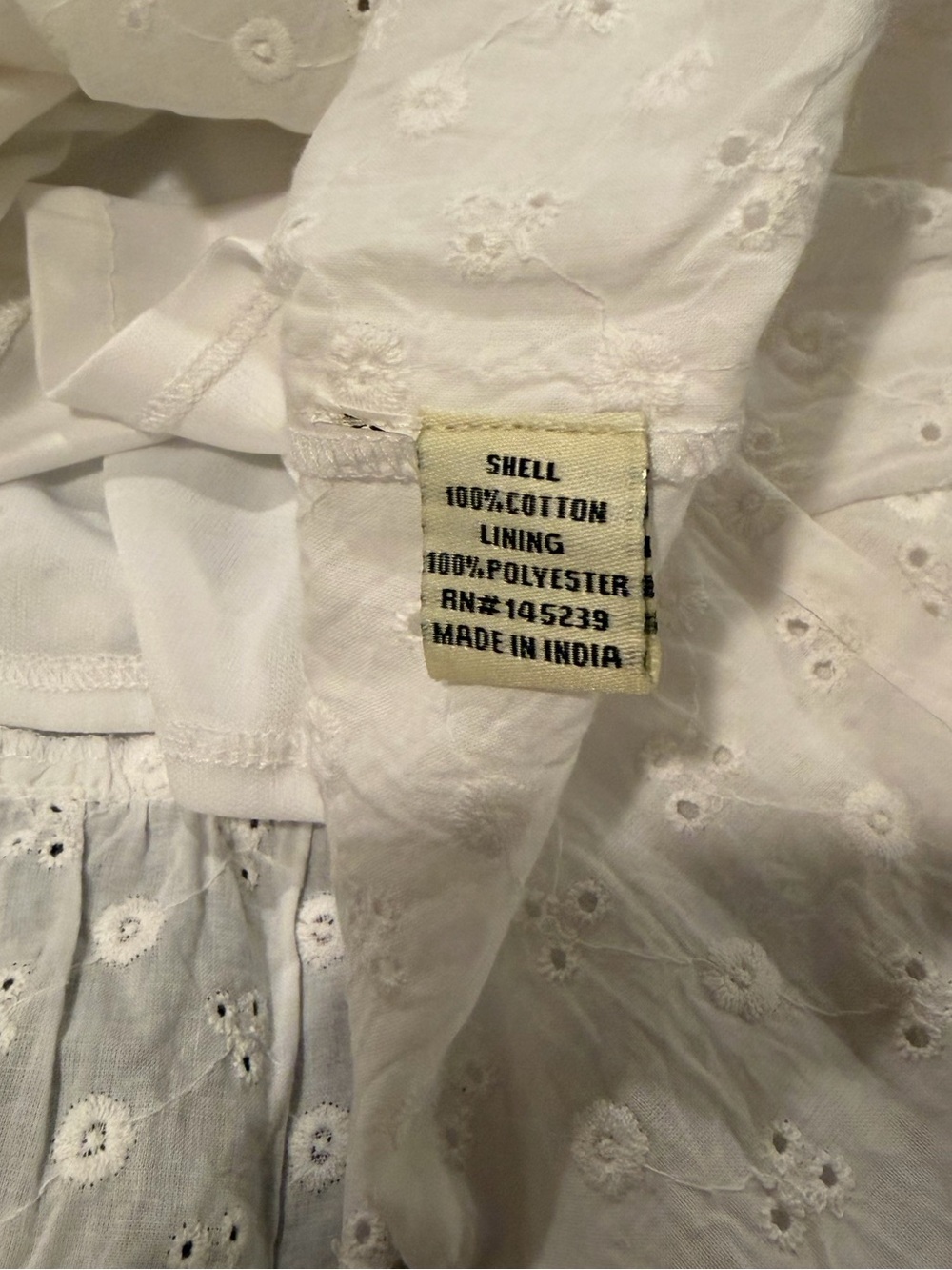 White Eyelet Smocked Maxi Dress M NWT - Picture 12 of 12